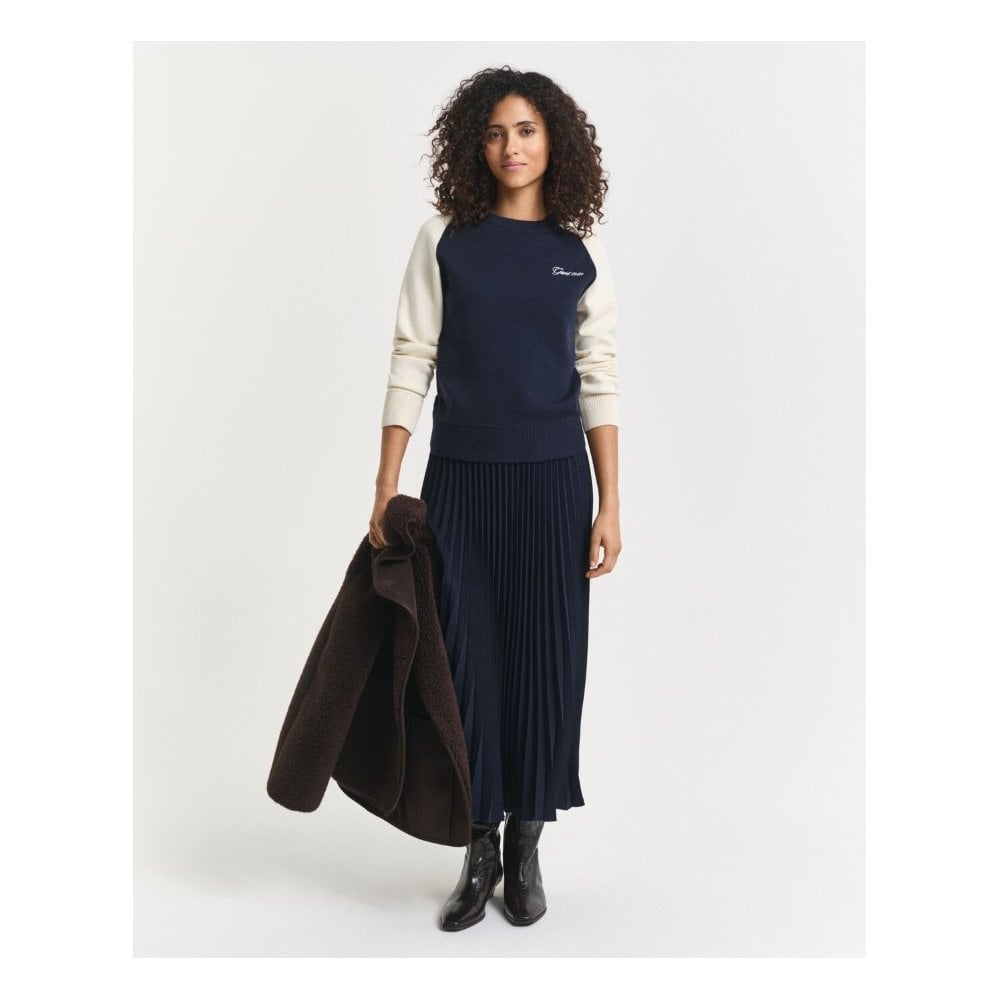 Color Blocked Crew Neck Sweater