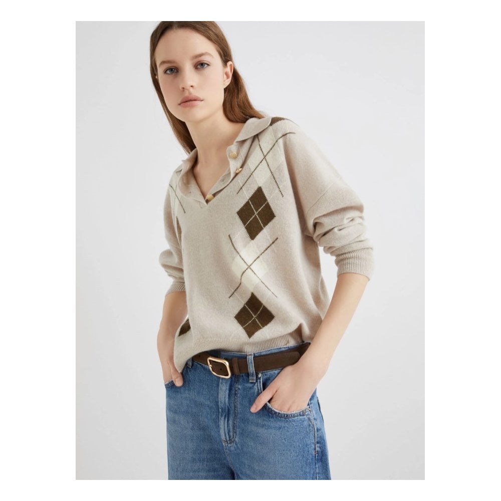Caviale Inlay-Detail Polo-Neck Sweater