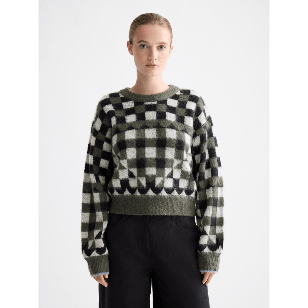 Fuzzy Jacquard Pullover