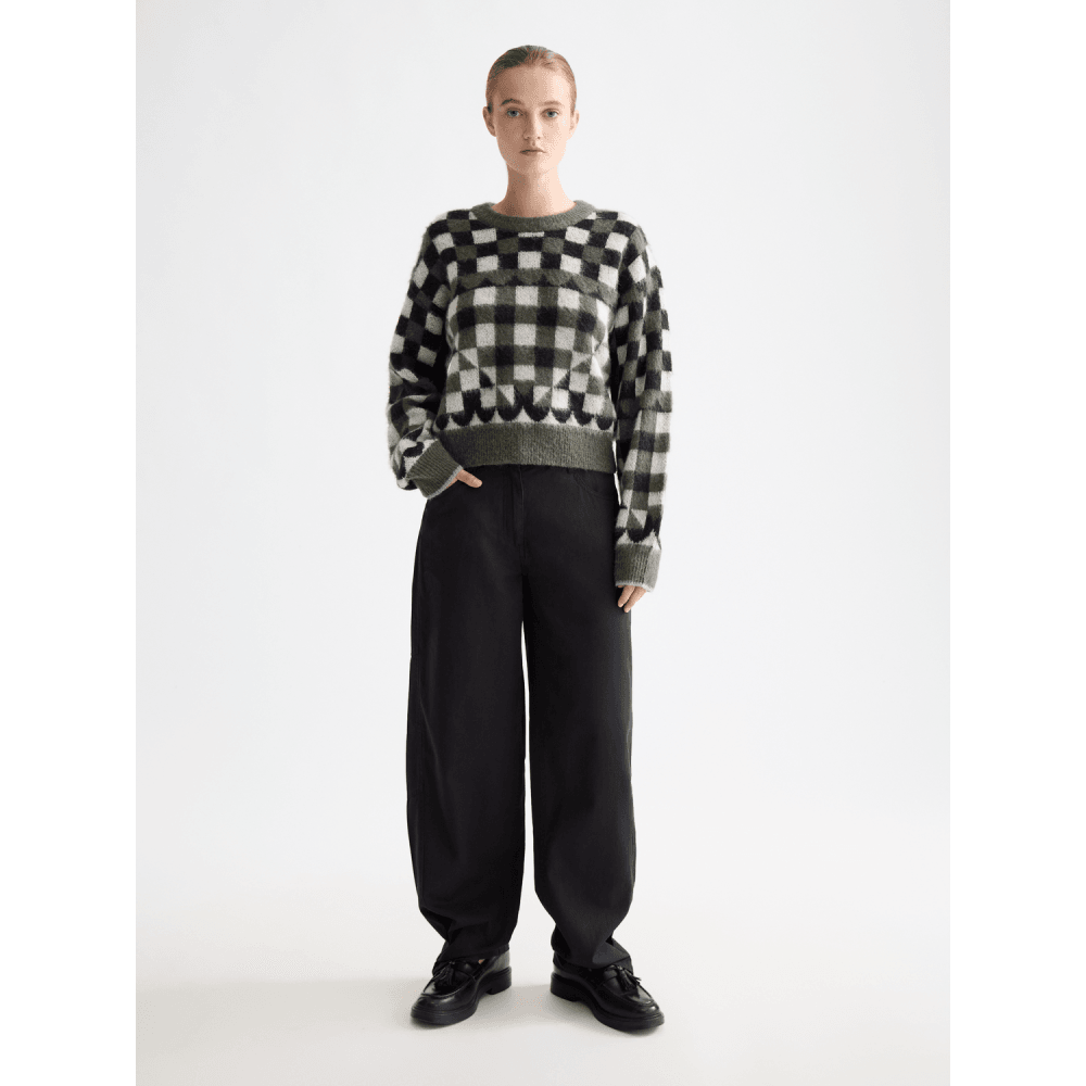 Fuzzy Jacquard Pullover