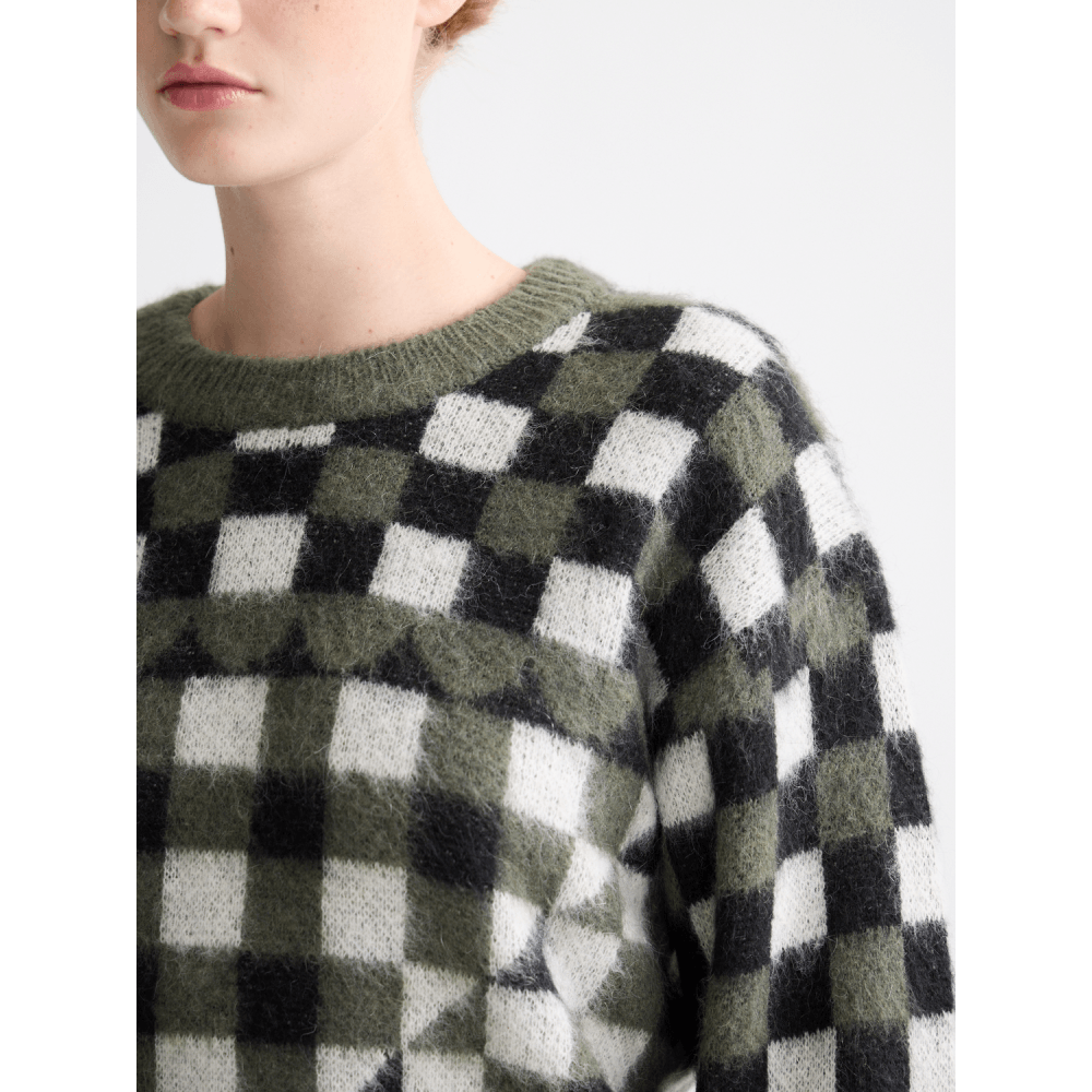 Fuzzy Jacquard Pullover
