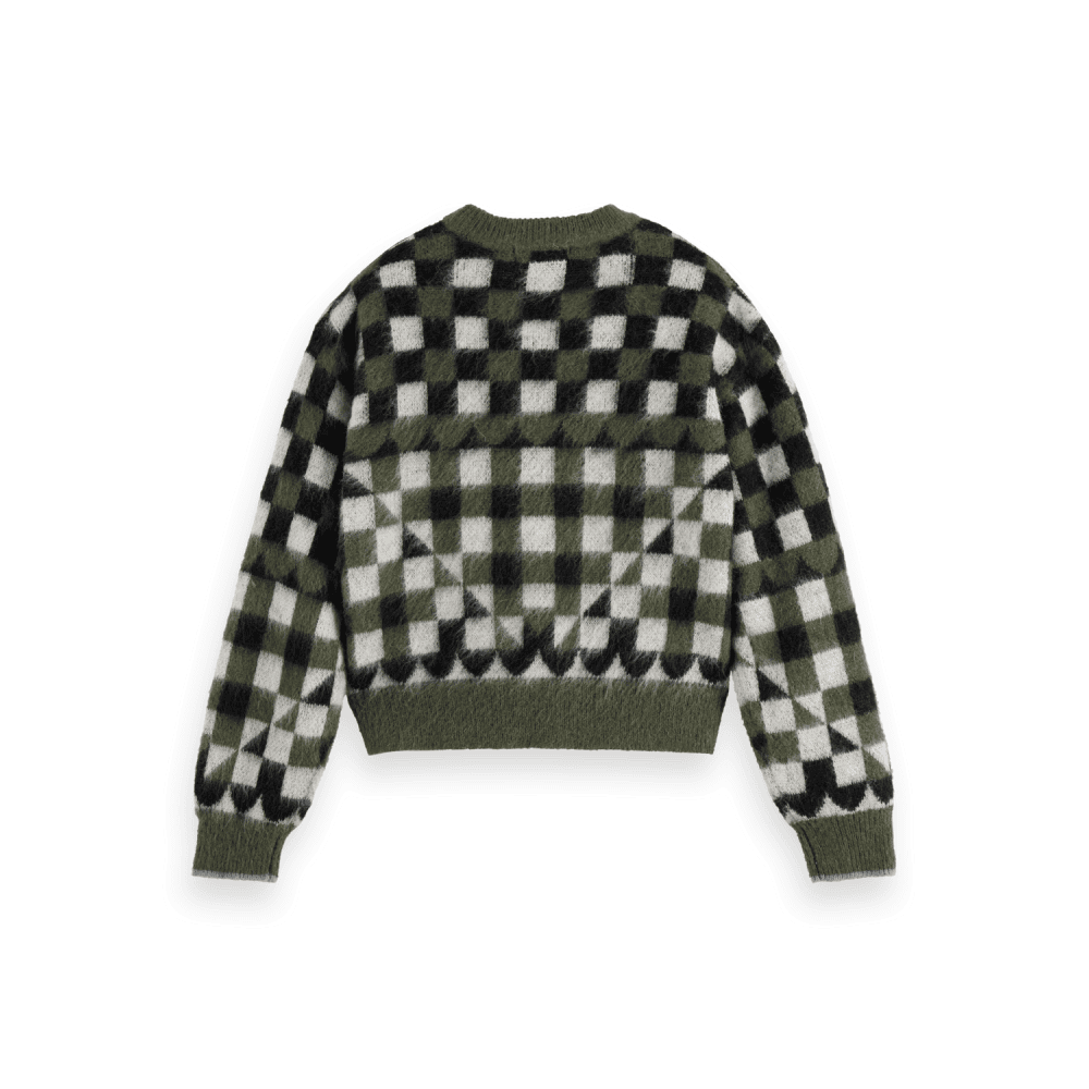 Fuzzy Jacquard Pullover