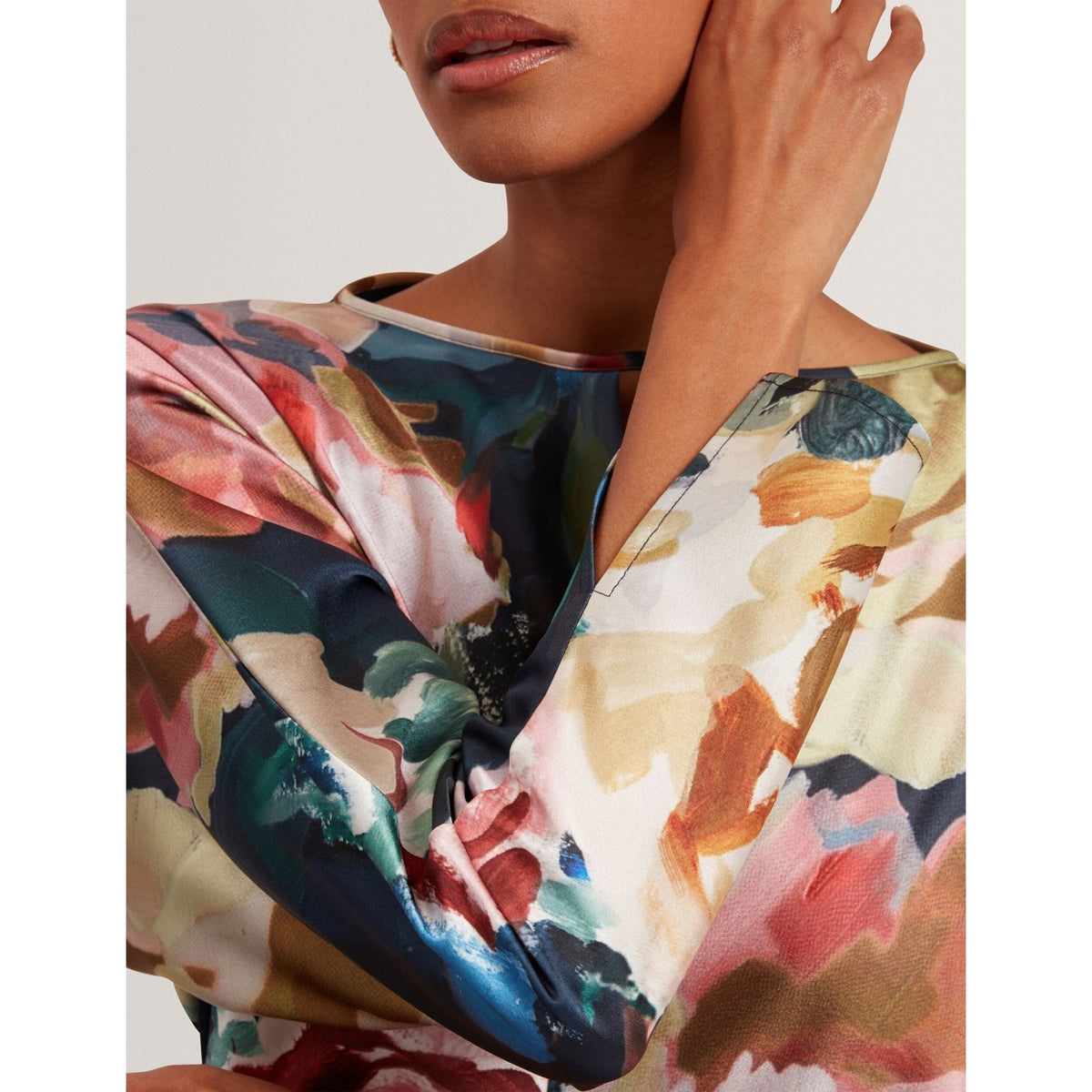 Lovesa Bold Floral Print Hourglass Maxi Dress