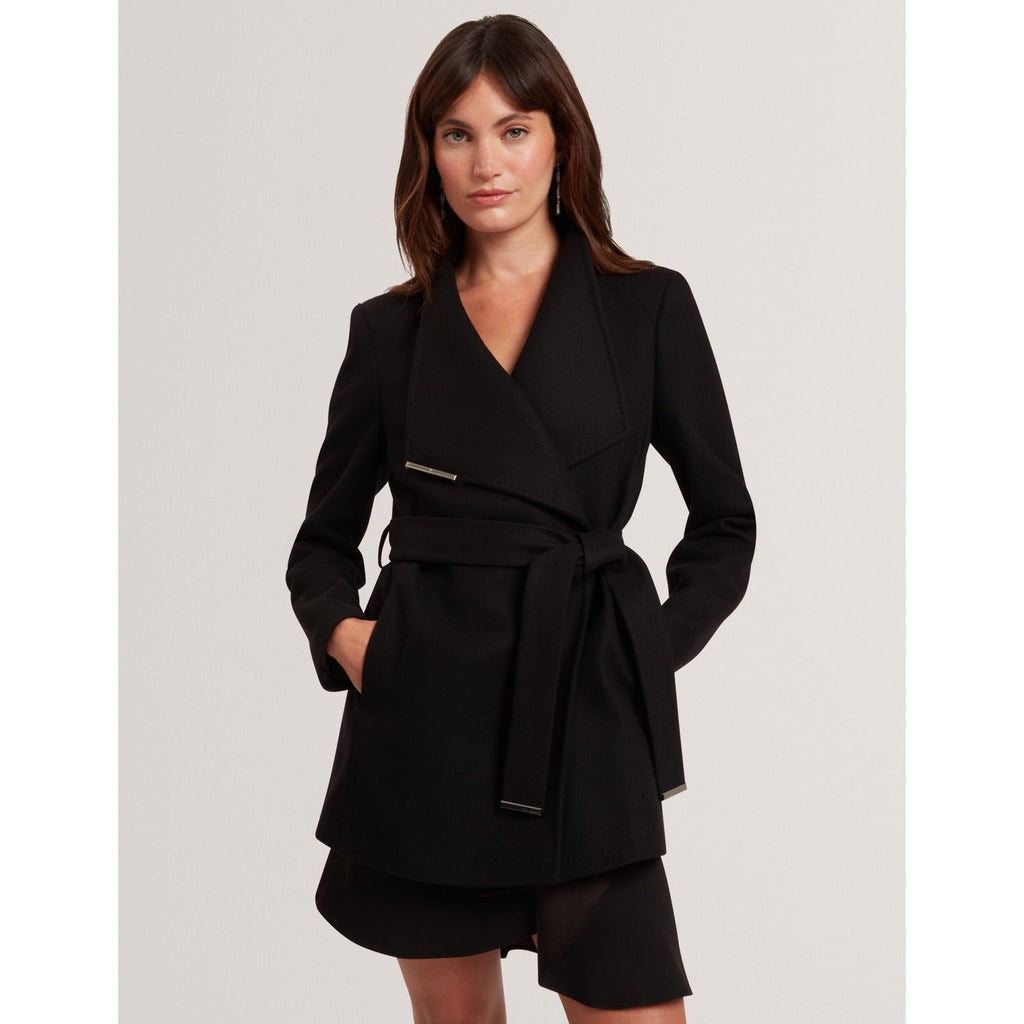 Rosess Short Belted Wool Wrap Coat