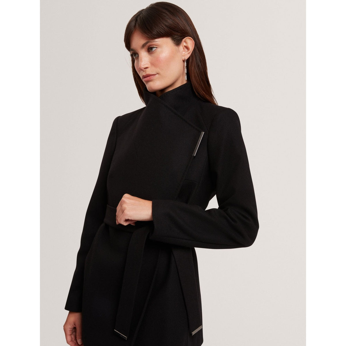 Rosess Short Belted Wool Wrap Coat