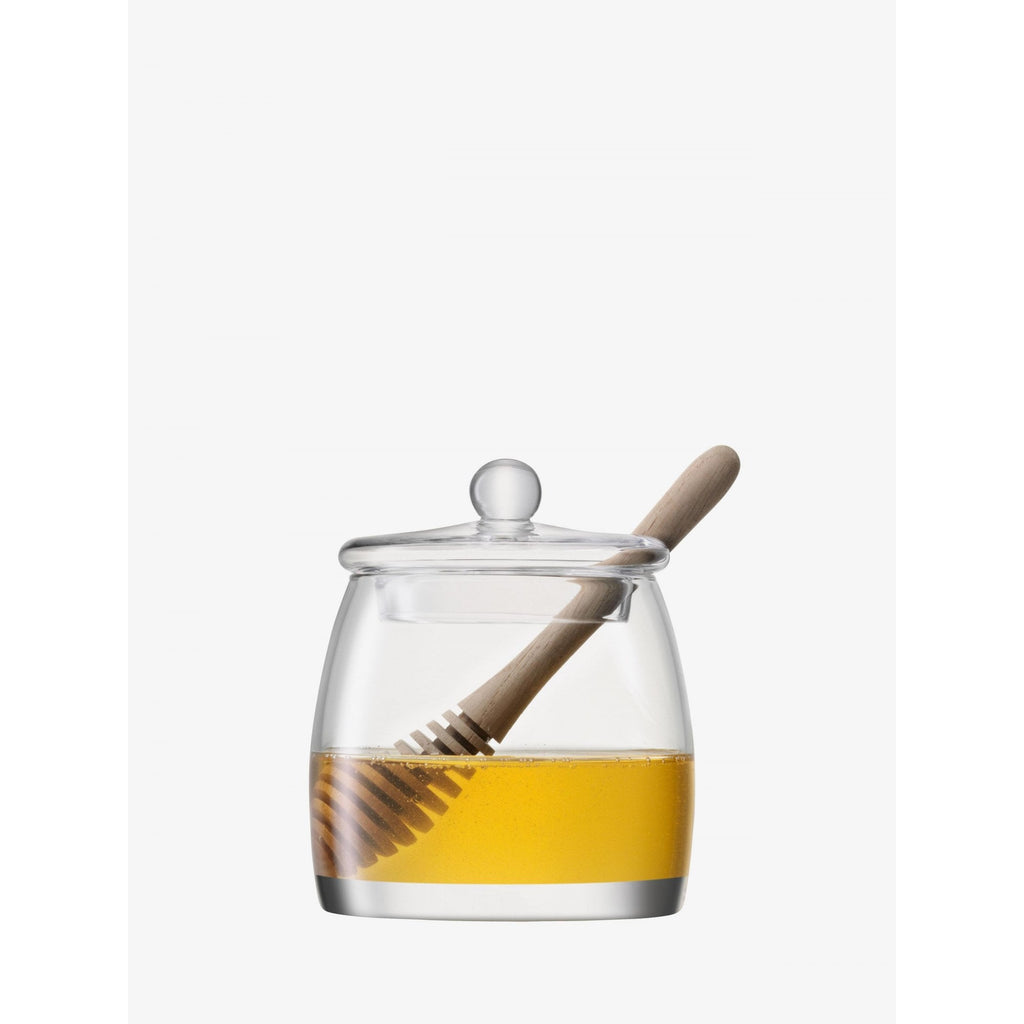 Serve Honey Pot & Oak Dipper H12.5cm