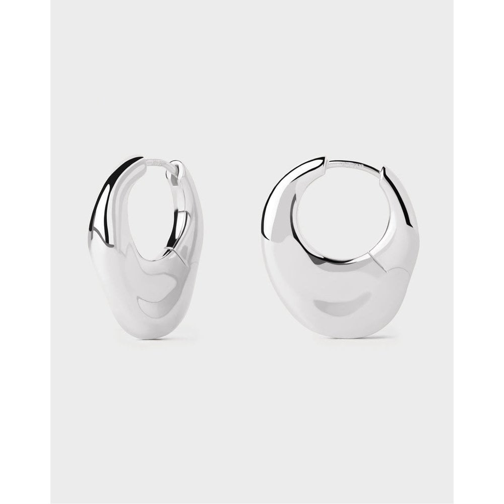Volcano Silver Hoops