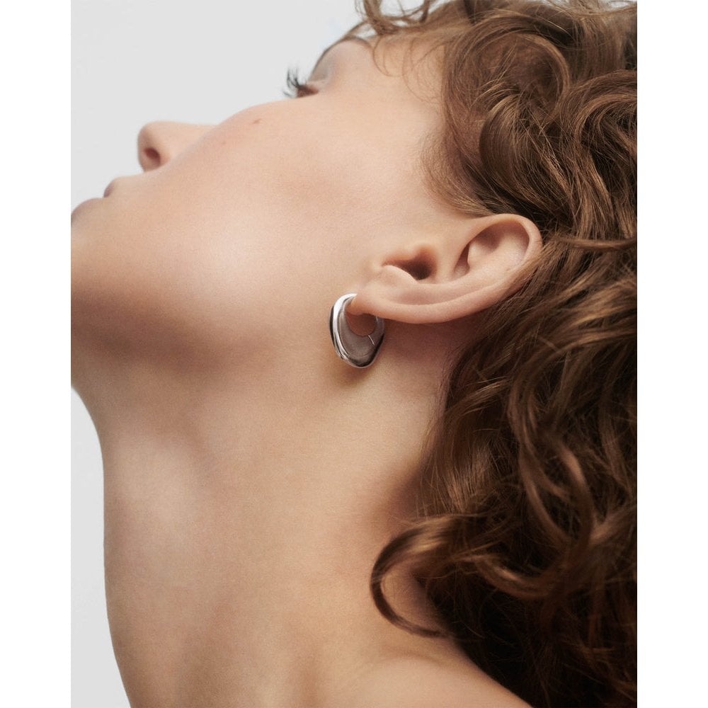 Volcano Silver Hoops