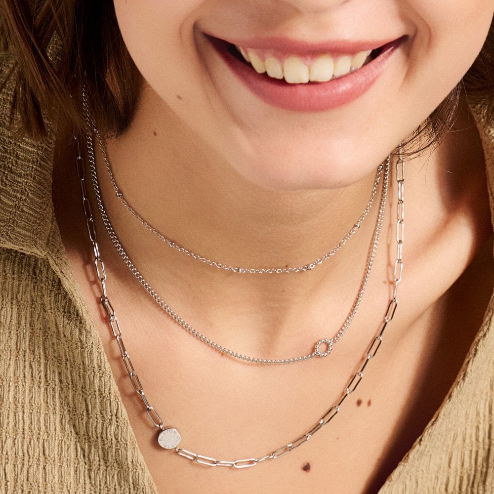 Classic Illusion Silver Stacking Necklace Set