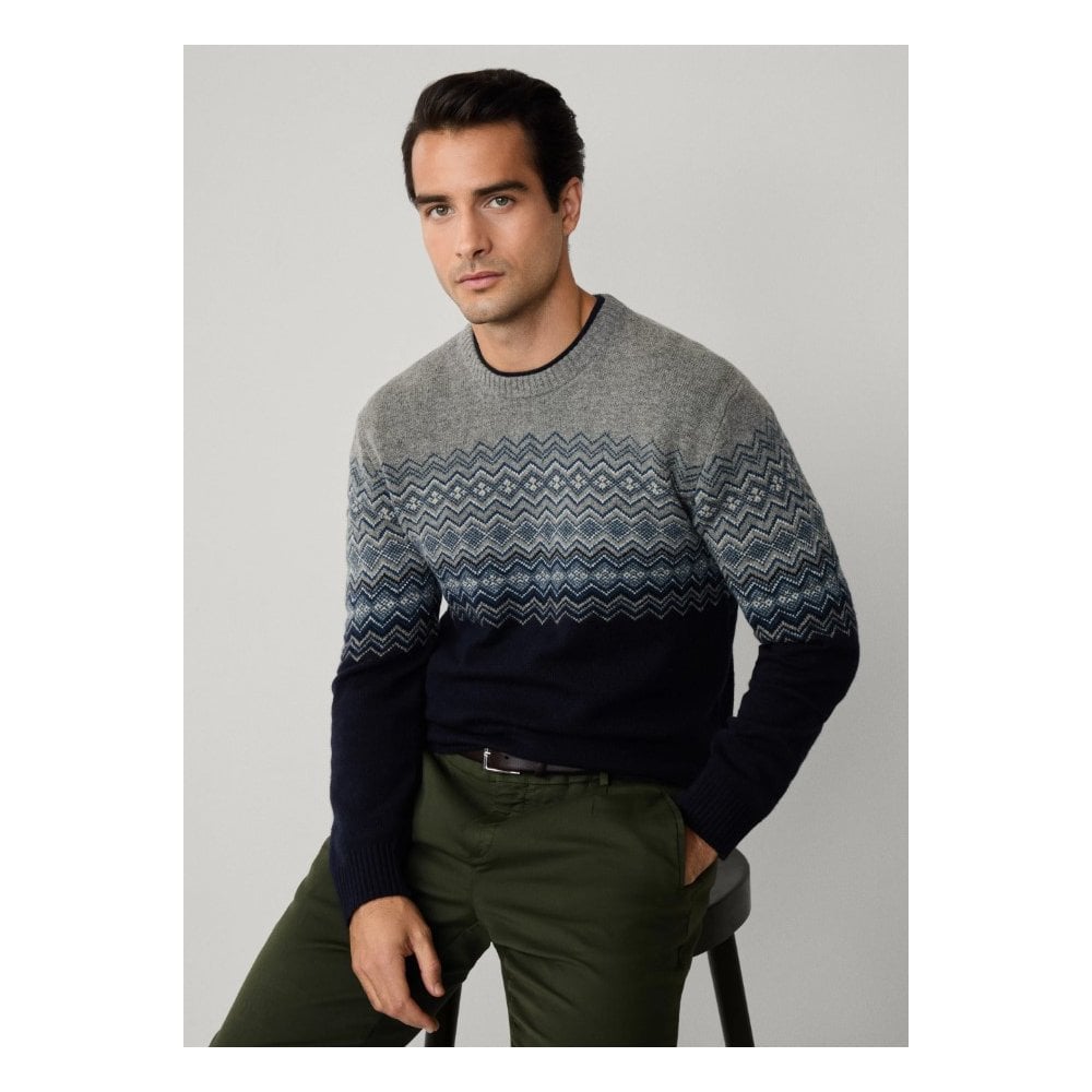 Merino Wool Fairisle Crew-Neck Jumper