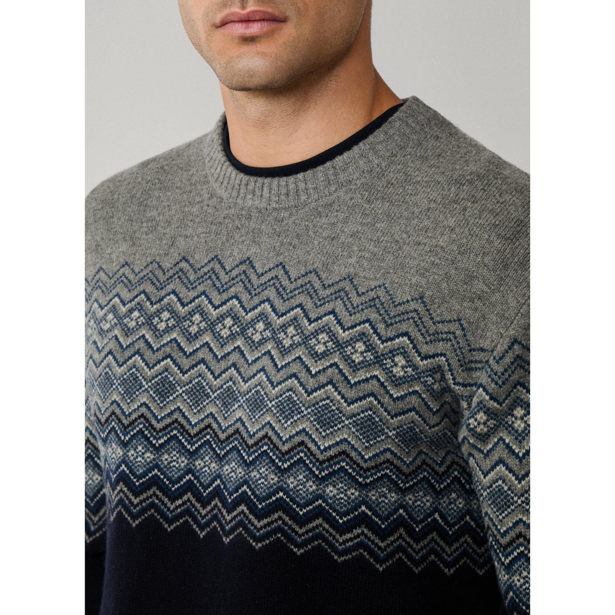 Merino Wool Fairisle Crew-Neck Jumper