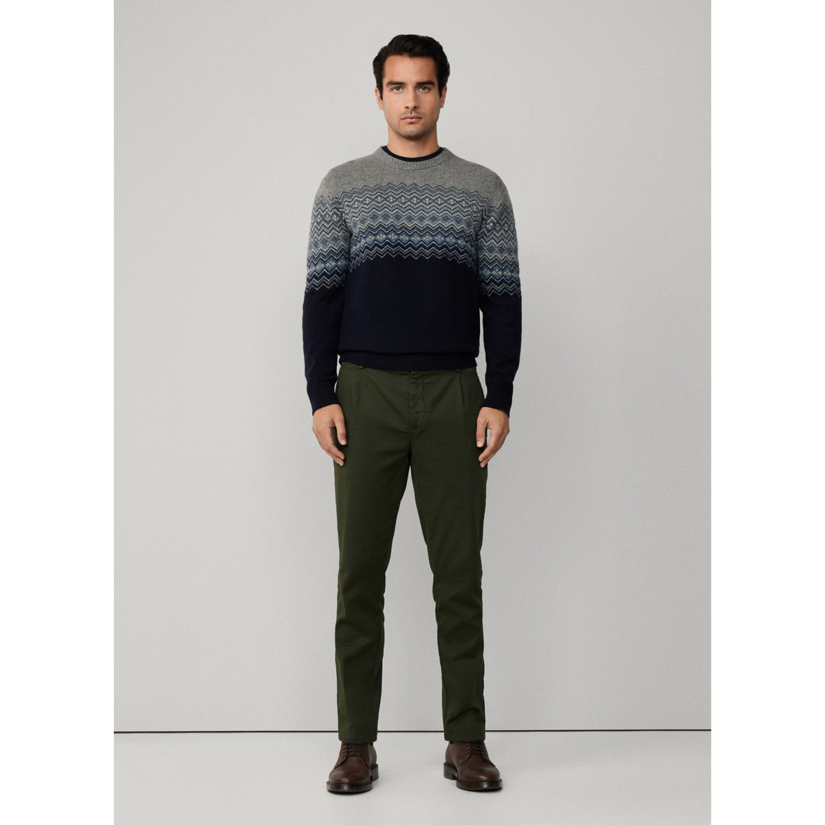 Merino Wool Fairisle Crew-Neck Jumper