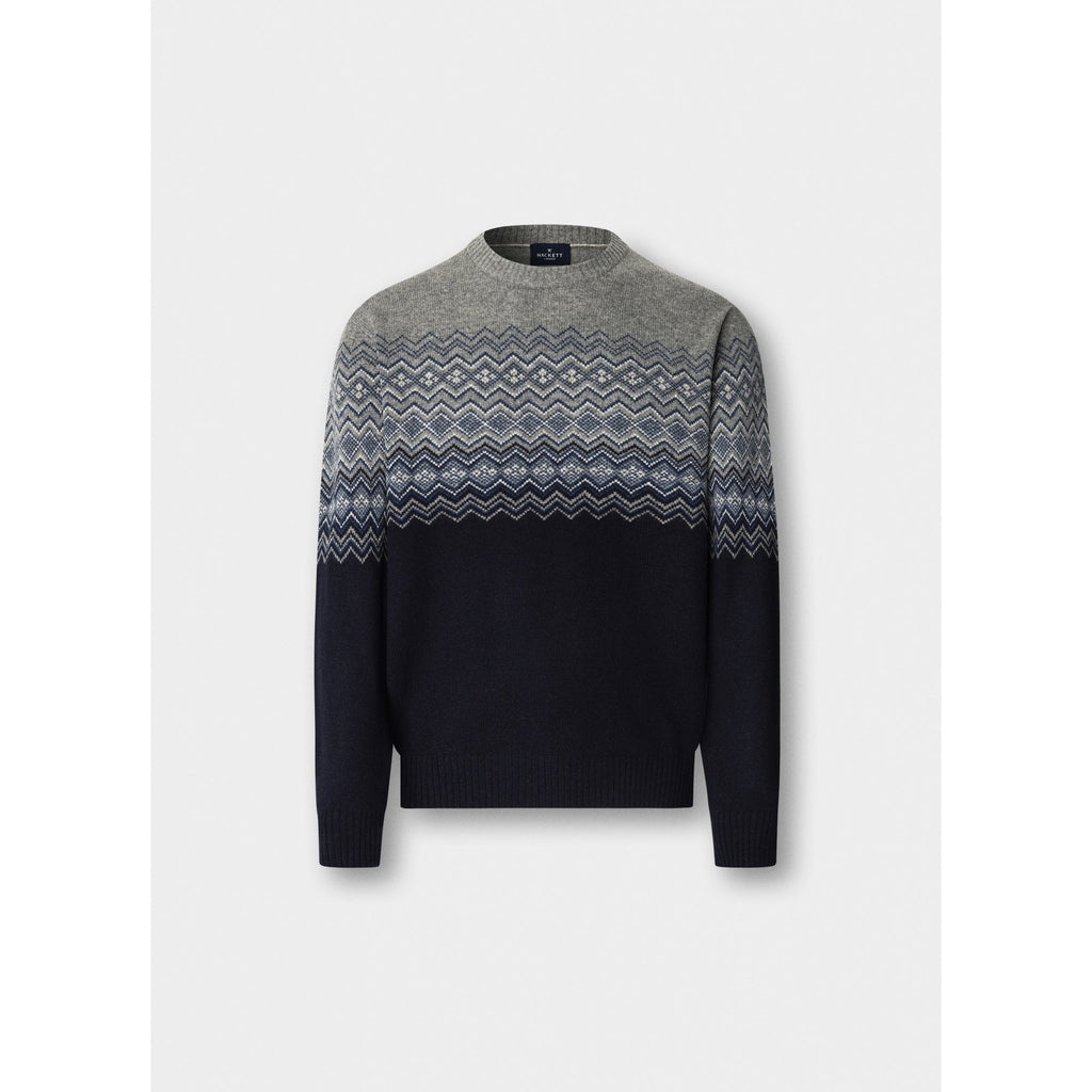 Merino Wool Fairisle Crew-Neck Jumper