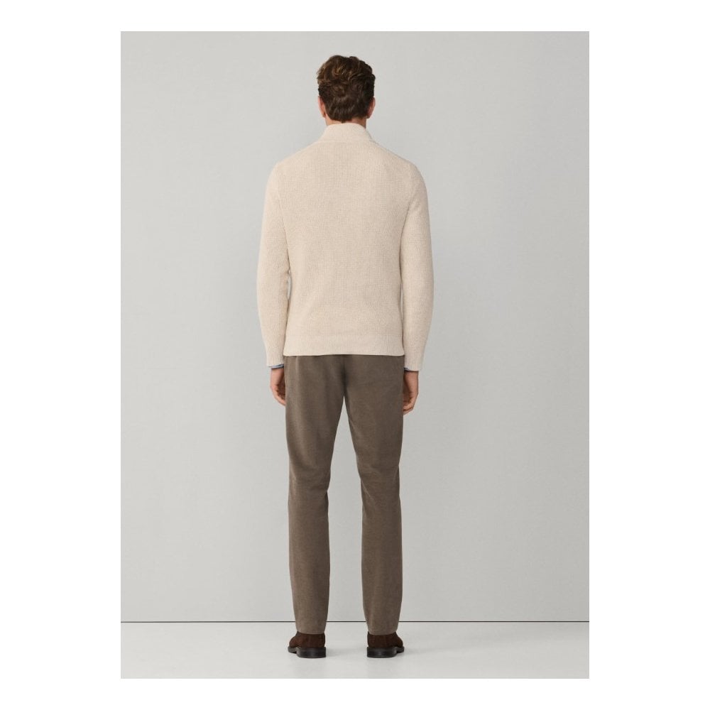 Cotton-Cashmere Ribbed Quarter Zip Jumper