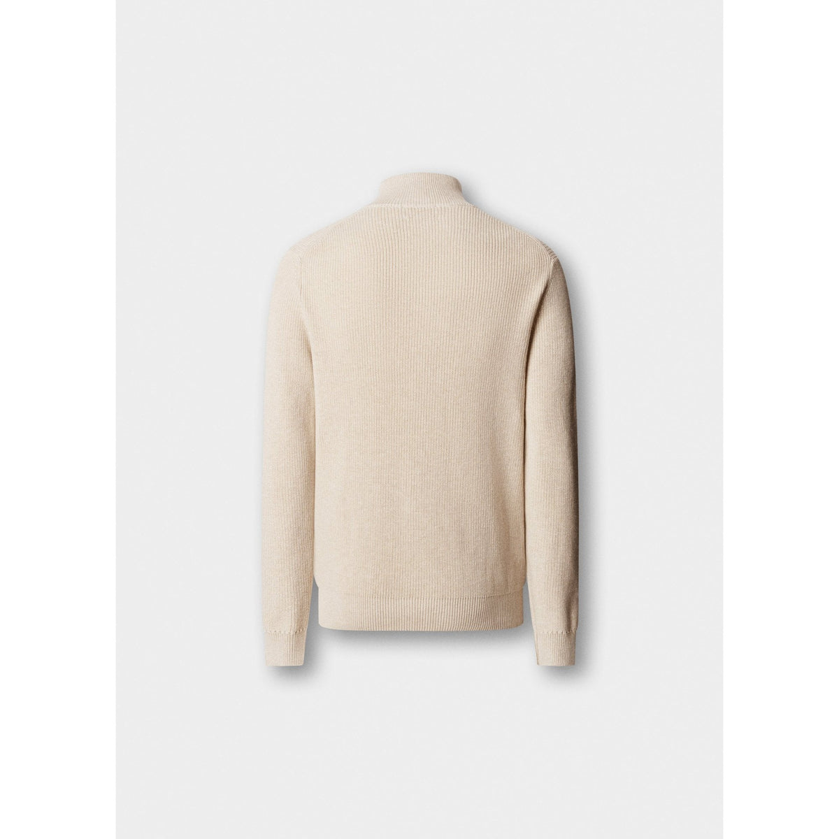 Cotton-Cashmere Ribbed Quarter Zip Jumper