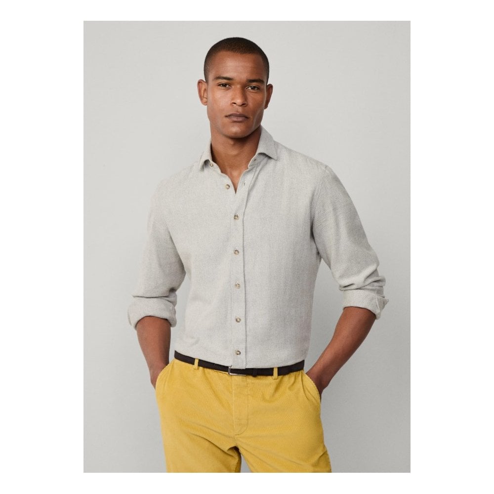 Tailored Fit Brushed Herringbone Shirt