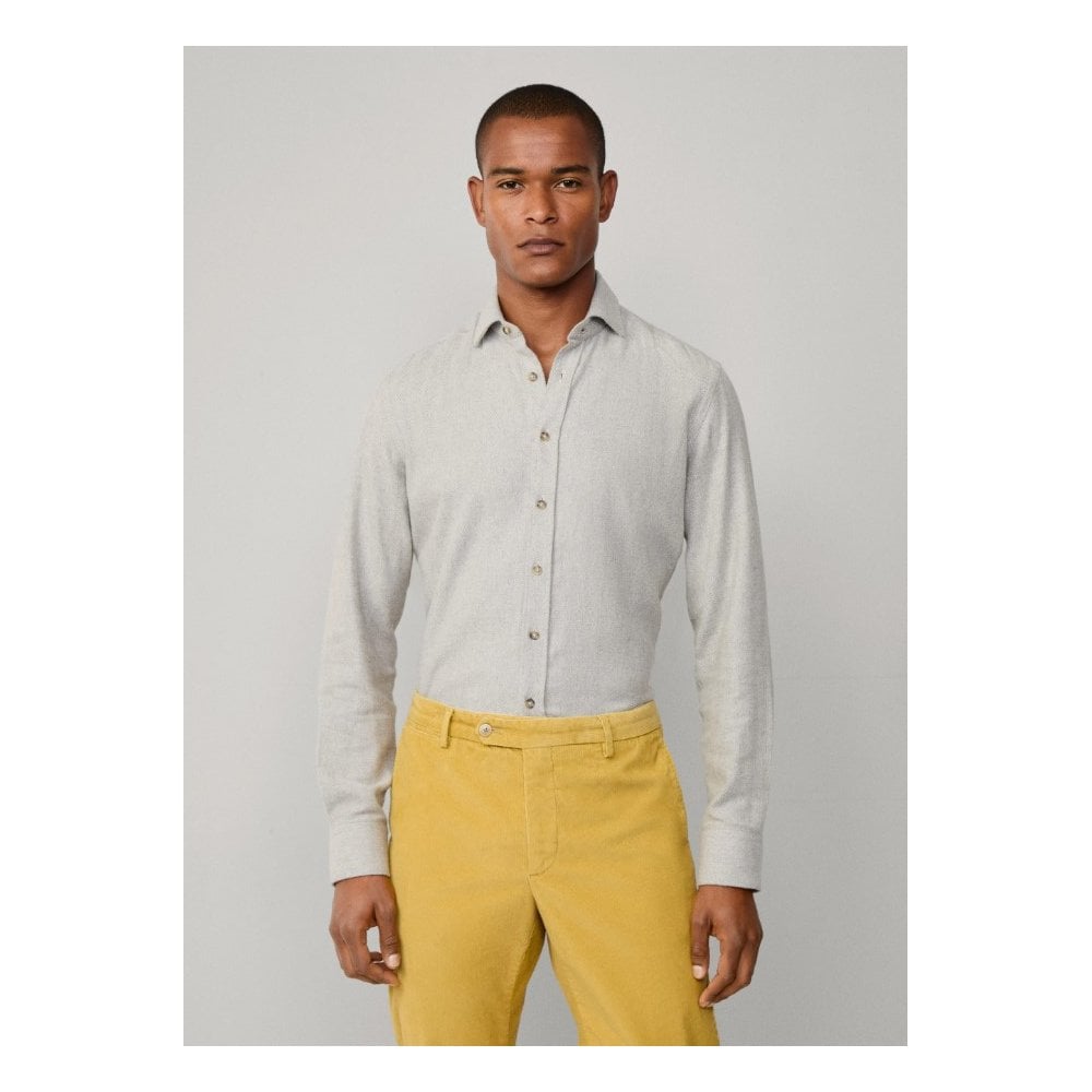 Tailored Fit Brushed Herringbone Shirt