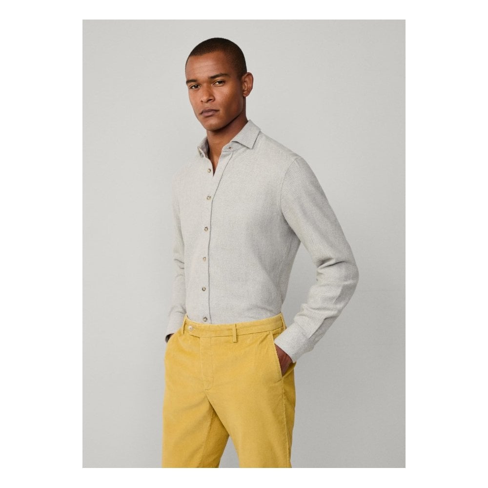 Tailored Fit Brushed Herringbone Shirt