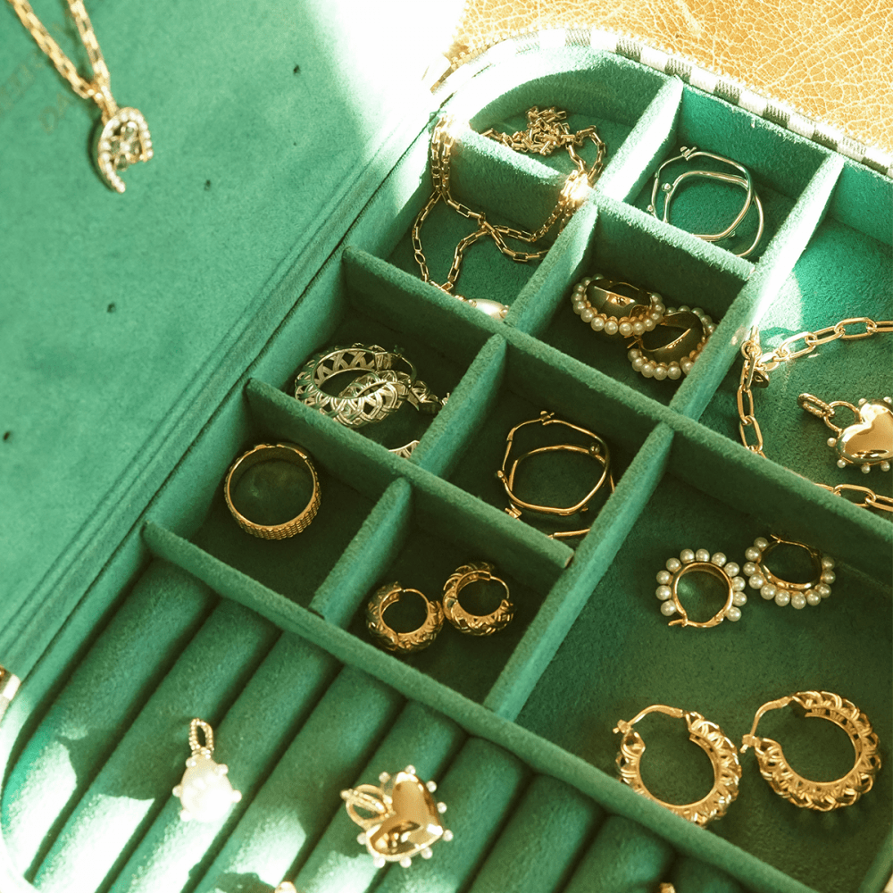 Shrimps Large Green Jewellery Case