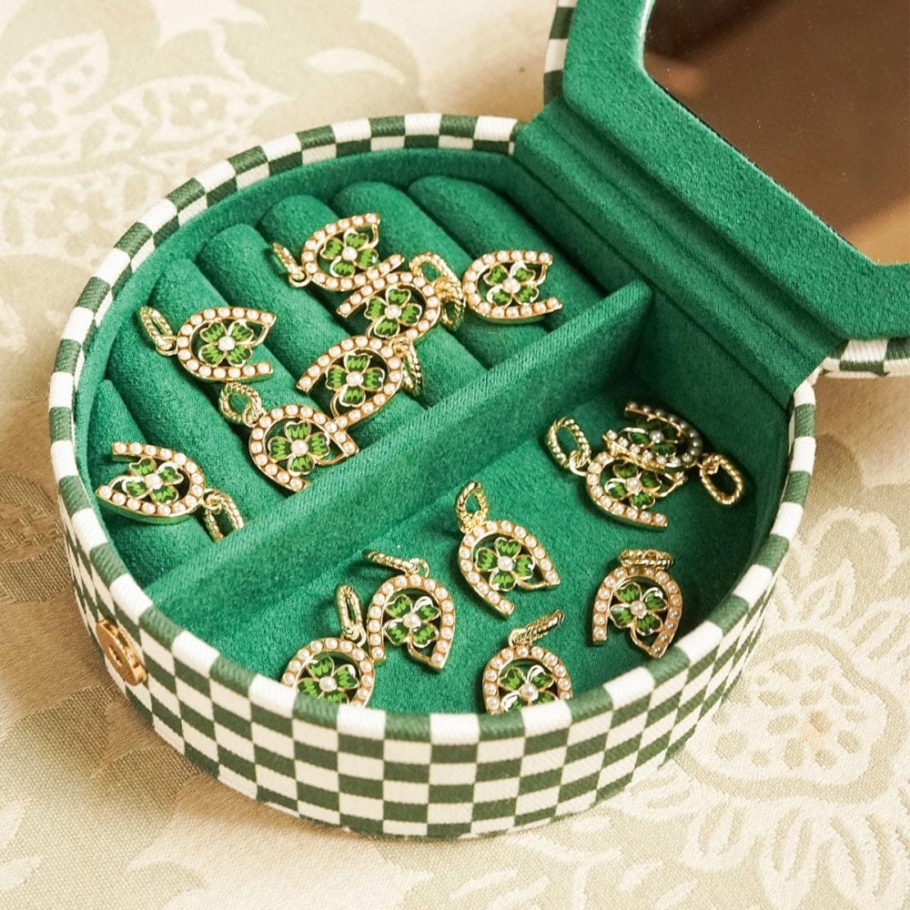 Shrimps Compact Green Jewellery Case