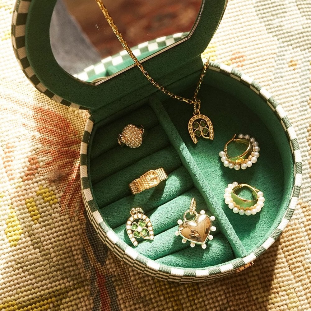 Shrimps Compact Green Jewellery Case