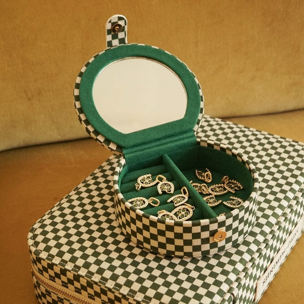 Shrimps Compact Green Jewellery Case