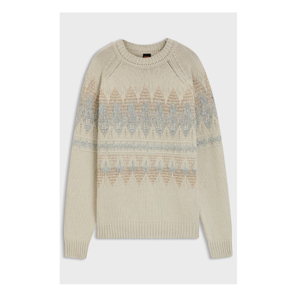 Karombo Relaxed-Fit Sweater with Knitted Pattern