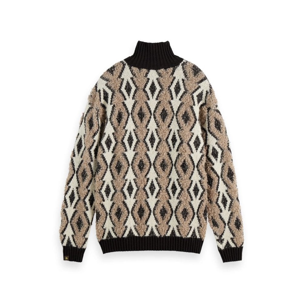 Argyles Jacquard Dropped Shoulder Pullover