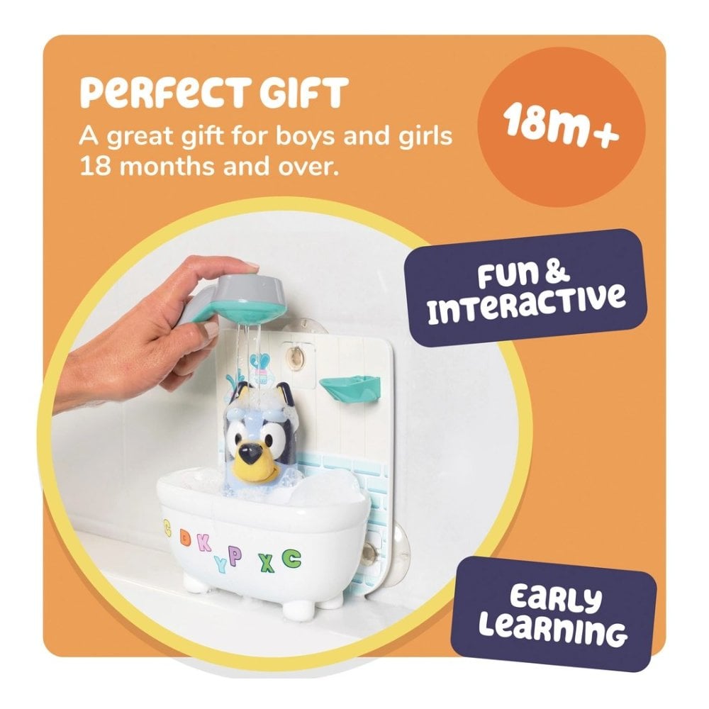Tomy Toomies Bath Toy Shower and Scrub Bluey