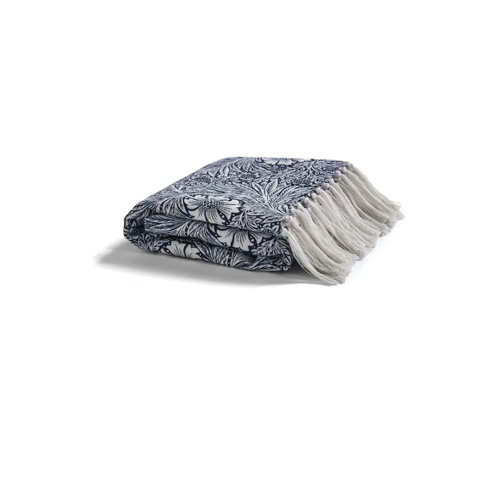 Indigo Blue Marigold Throw