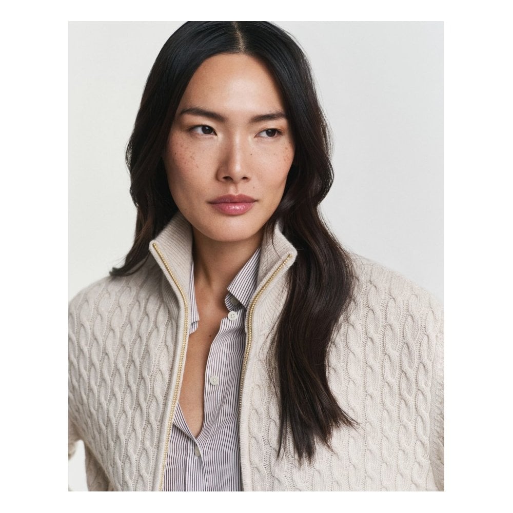 Cable Knit Zip Cardigan