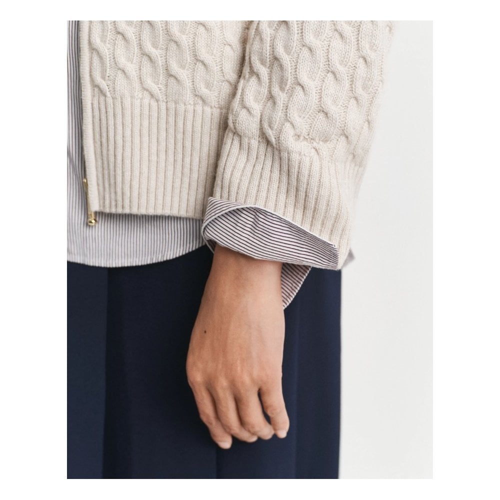 Cable Knit Zip Cardigan