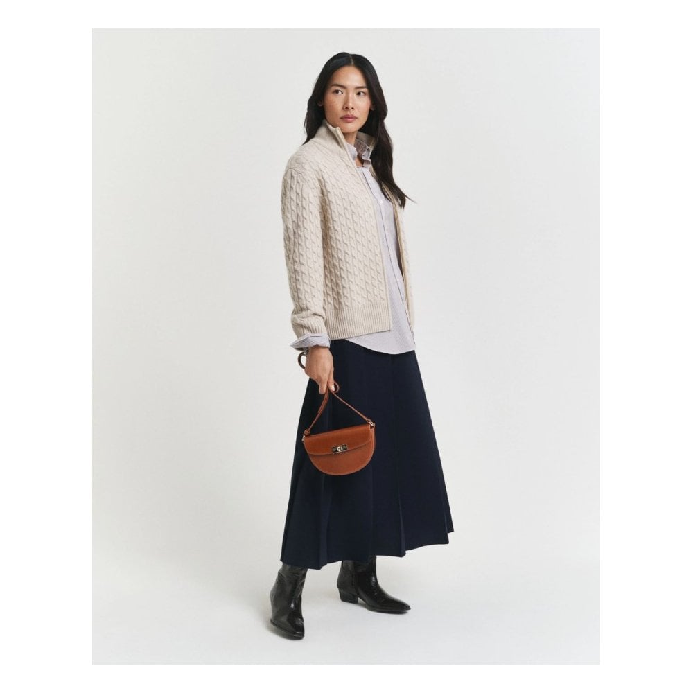 Cable Knit Zip Cardigan
