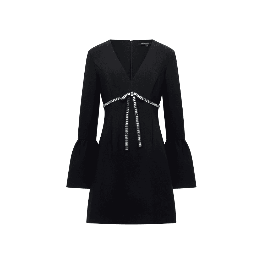 AZRA TWILL DIAMANTE BOW DRESS