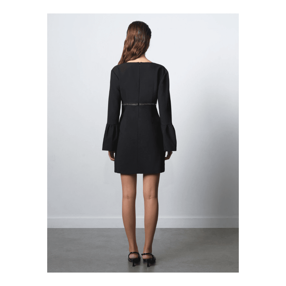 AZRA TWILL DIAMANTE BOW DRESS