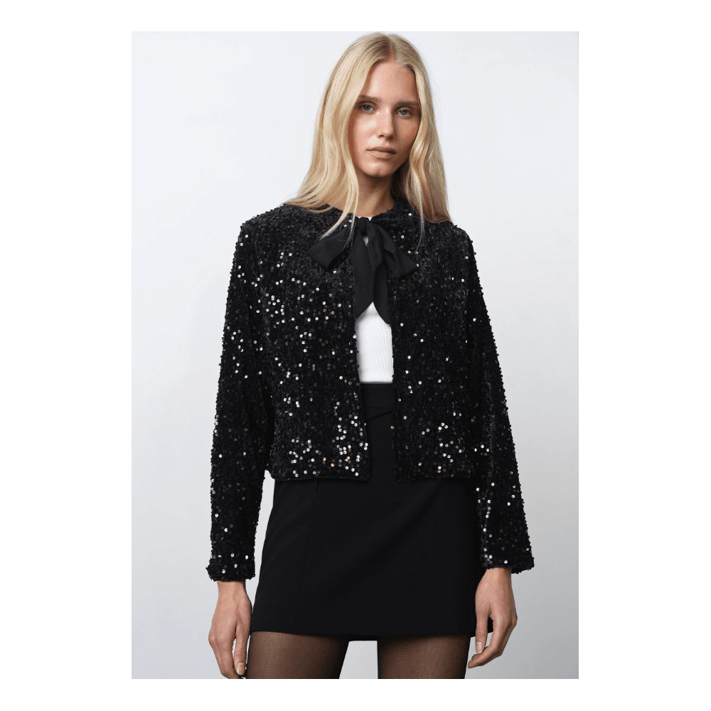 MONET SEQUIN TIE CARDIGAN