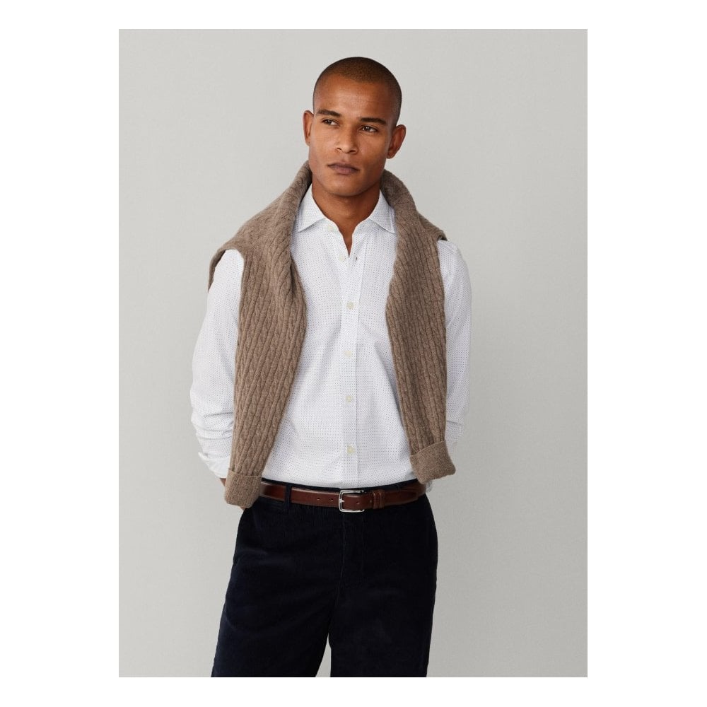 Tailored Fit Mini Pinpoint Print Shirt