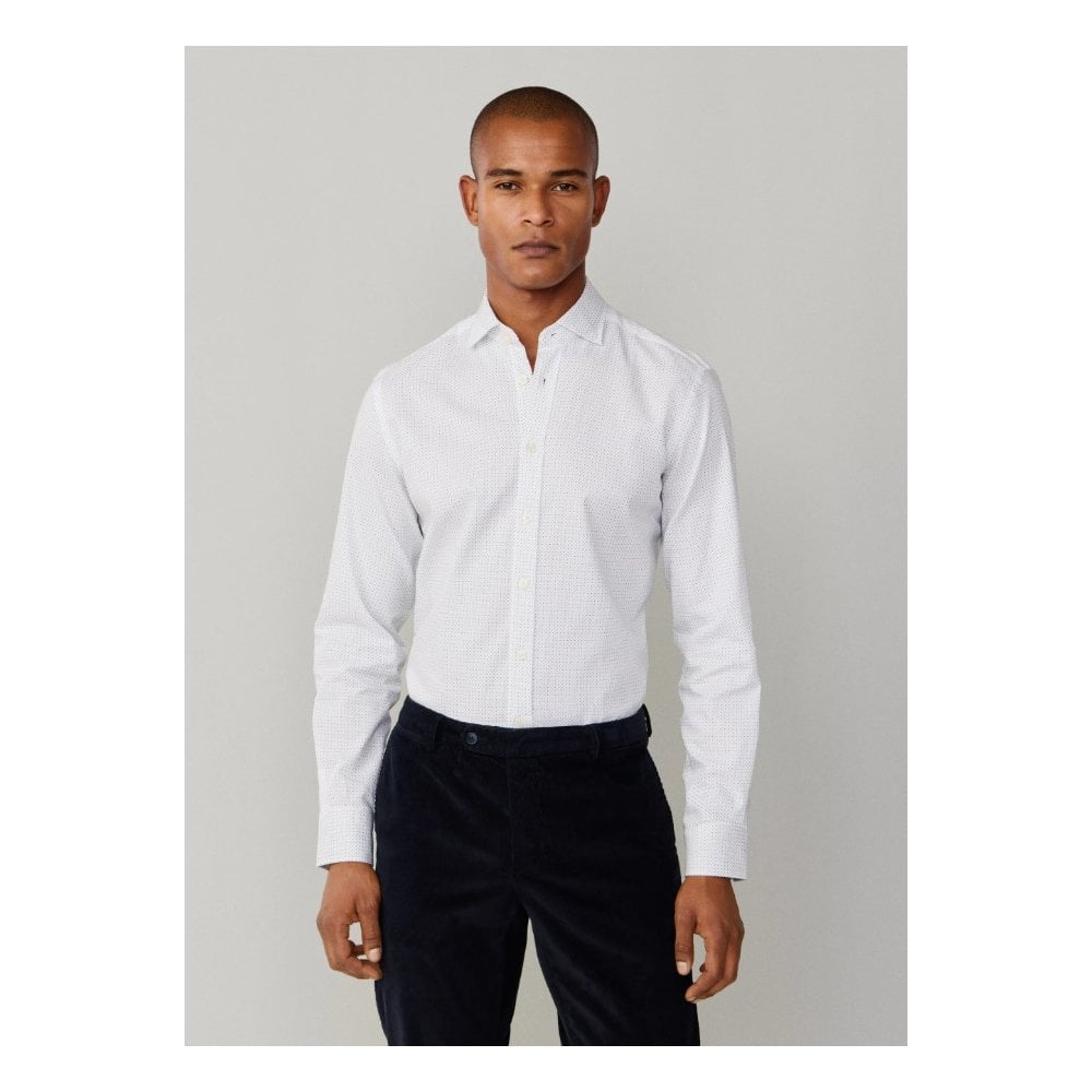 Tailored Fit Mini Pinpoint Print Shirt
