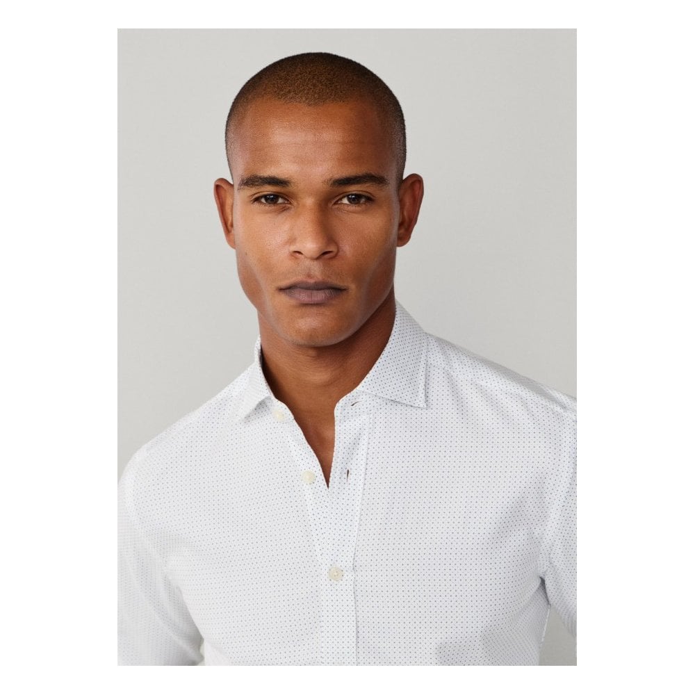 Tailored Fit Mini Pinpoint Print Shirt