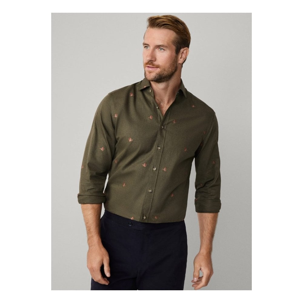 Tailored Fit Duck Motif Fil Coupe Shirt