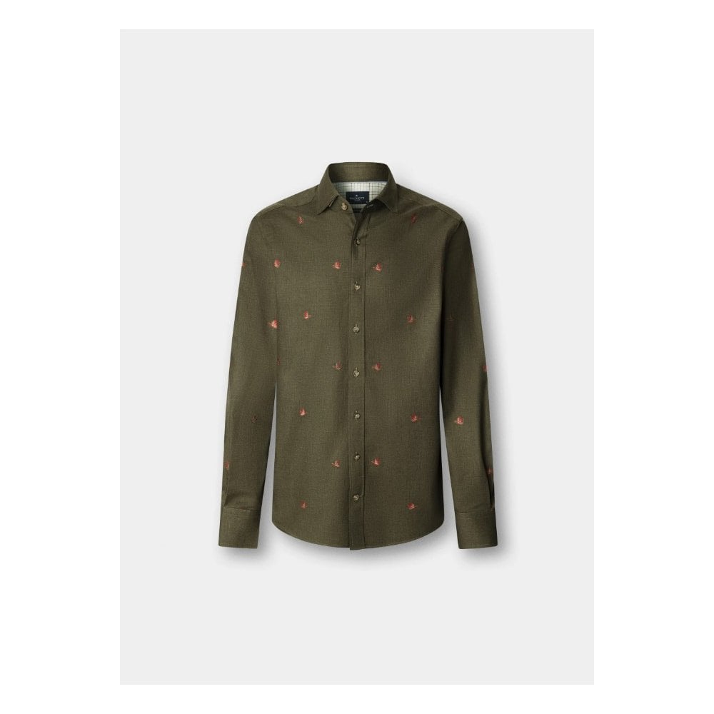 Tailored Fit Duck Motif Fil Coupe Shirt