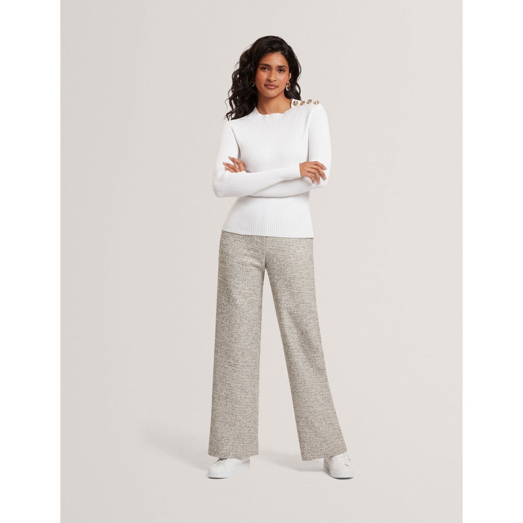 Bleana Rose Button Long Sleeve Knit Top