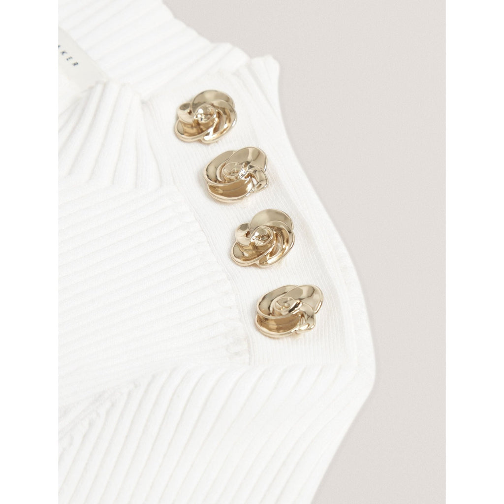 Bleana Rose Button Long Sleeve Knit Top