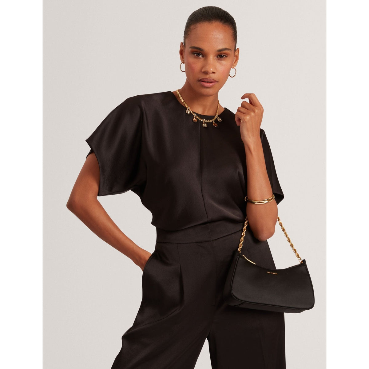 Marada Satin Boxy Sleeve Hourglass Top