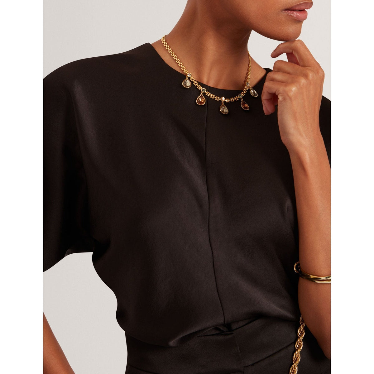 Marada Satin Boxy Sleeve Hourglass Top