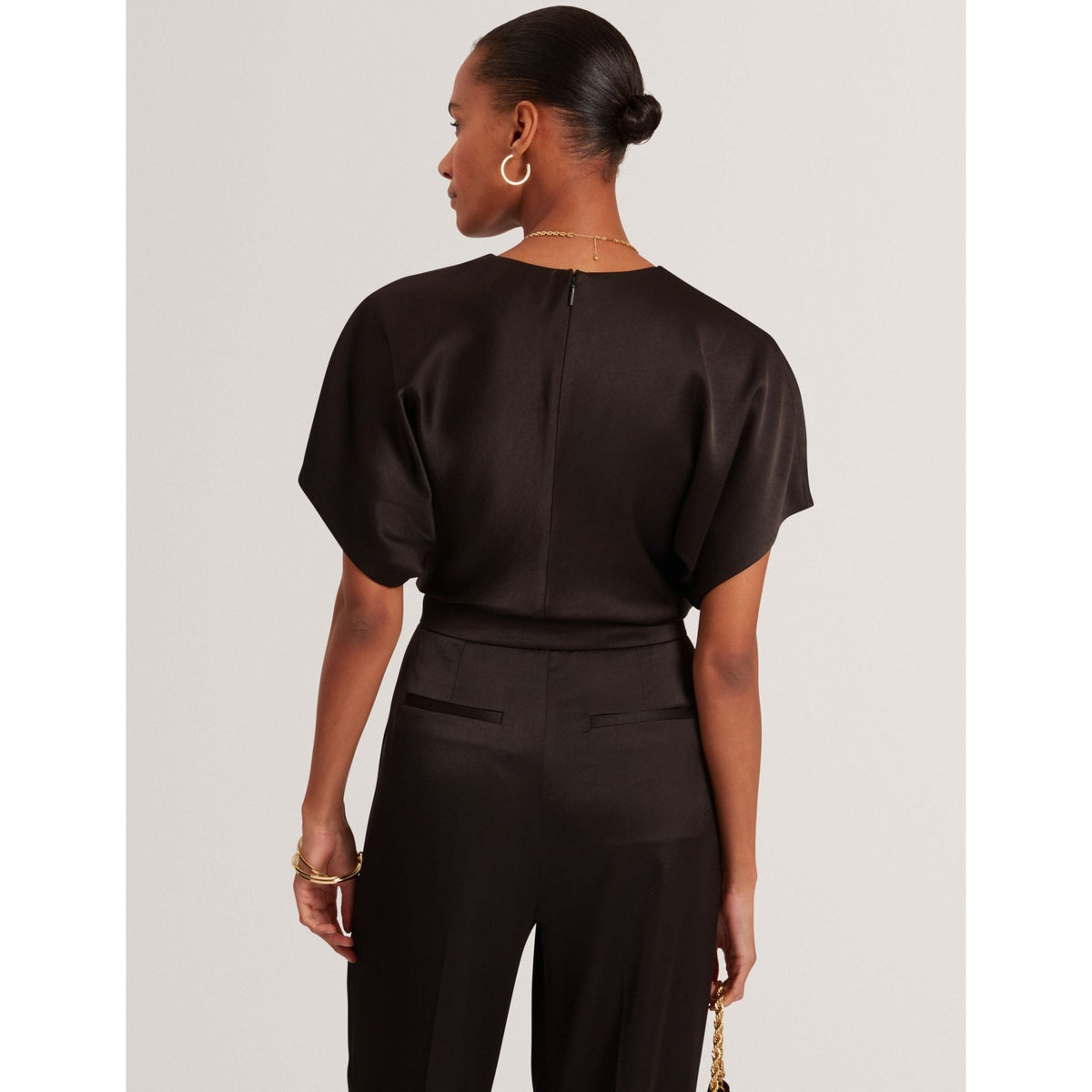 Marada Satin Boxy Sleeve Hourglass Top