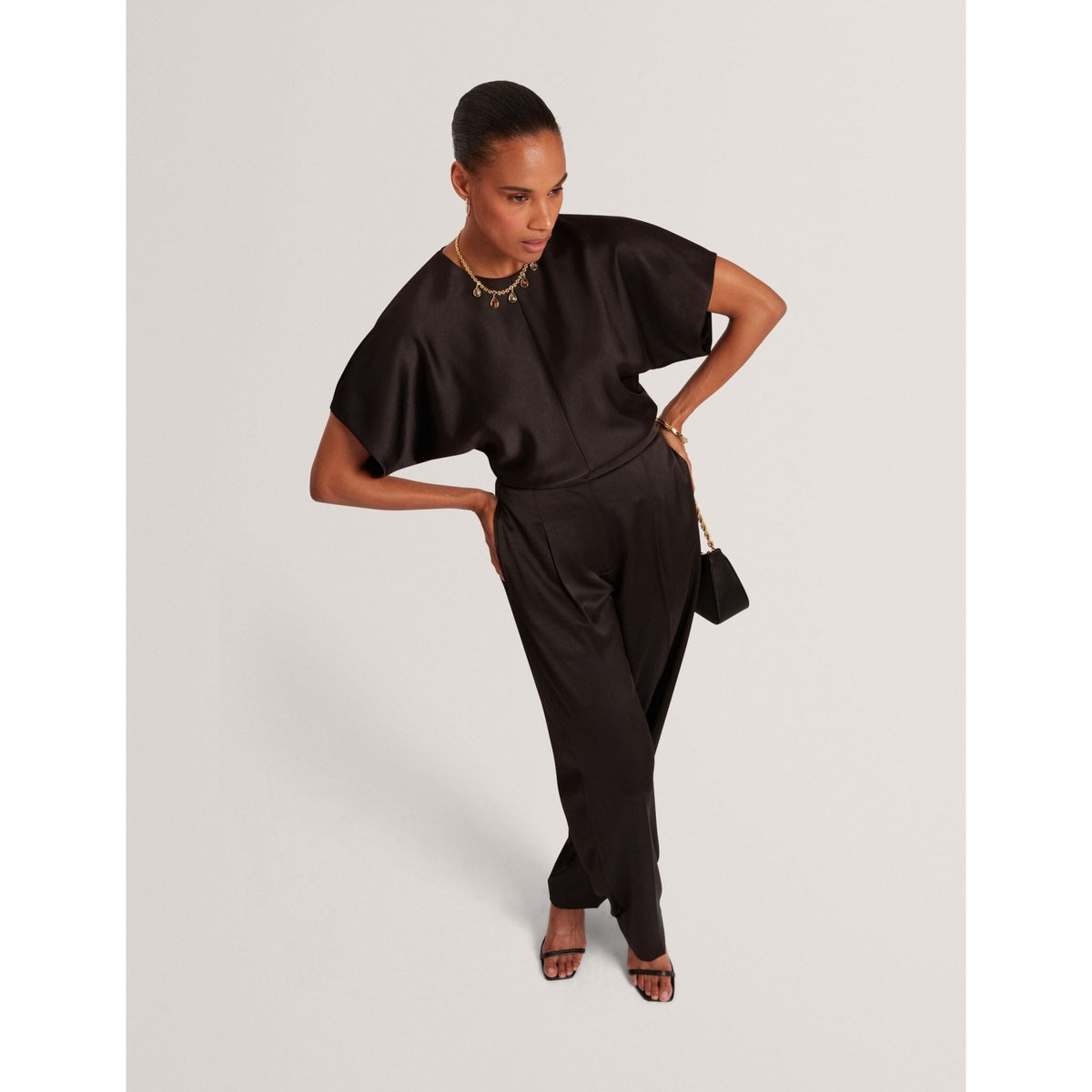 Marada Satin Boxy Sleeve Hourglass Top