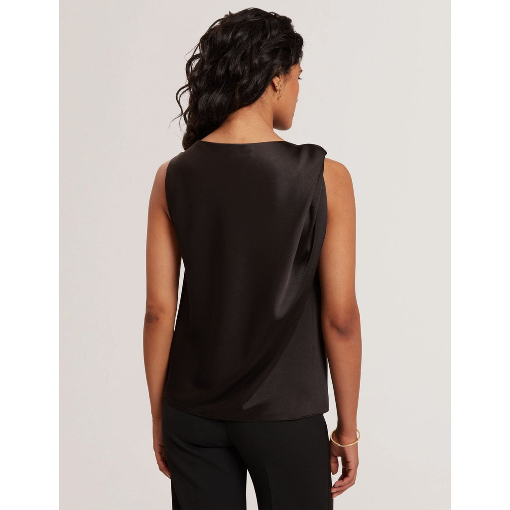 Miona Satin Twist Neck Sleeveless Top