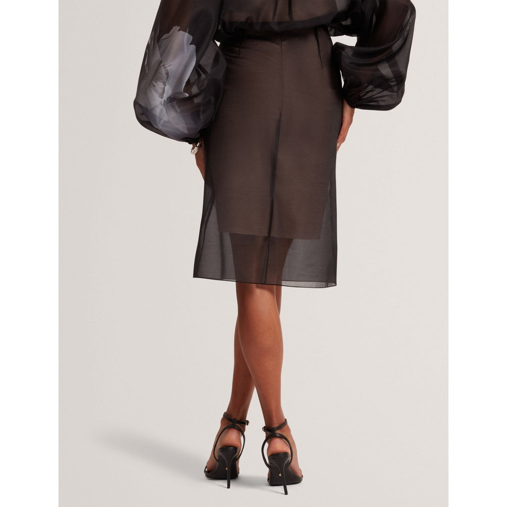 Vieva Floral Graphic Organza Knee Length Skirt