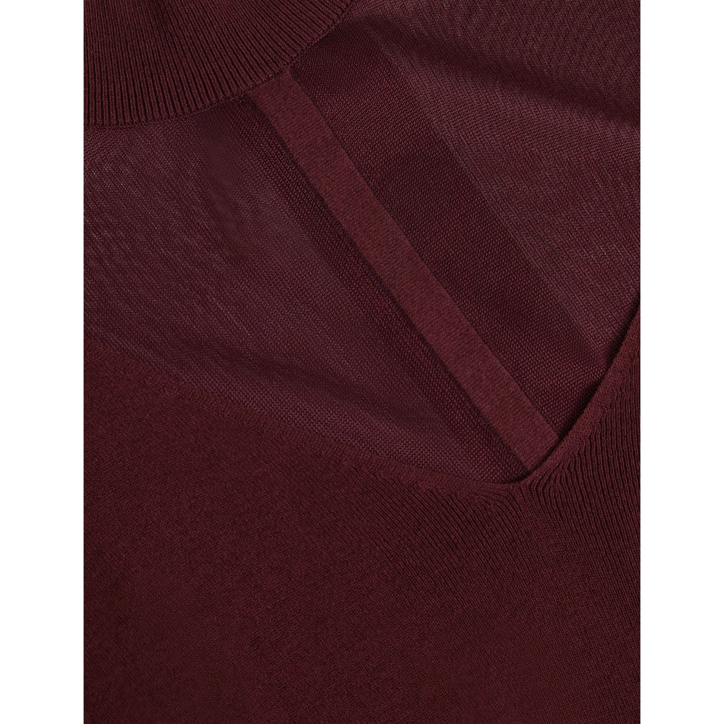 Ibissa Sheer Panel Knit Short Sleeve Top